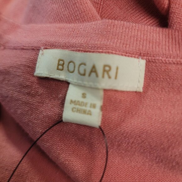 Bogari Size S Womens Cardigan Sweater Coral Pink Button-Up Rayon Acrylic NEW - Picture 4 of 6